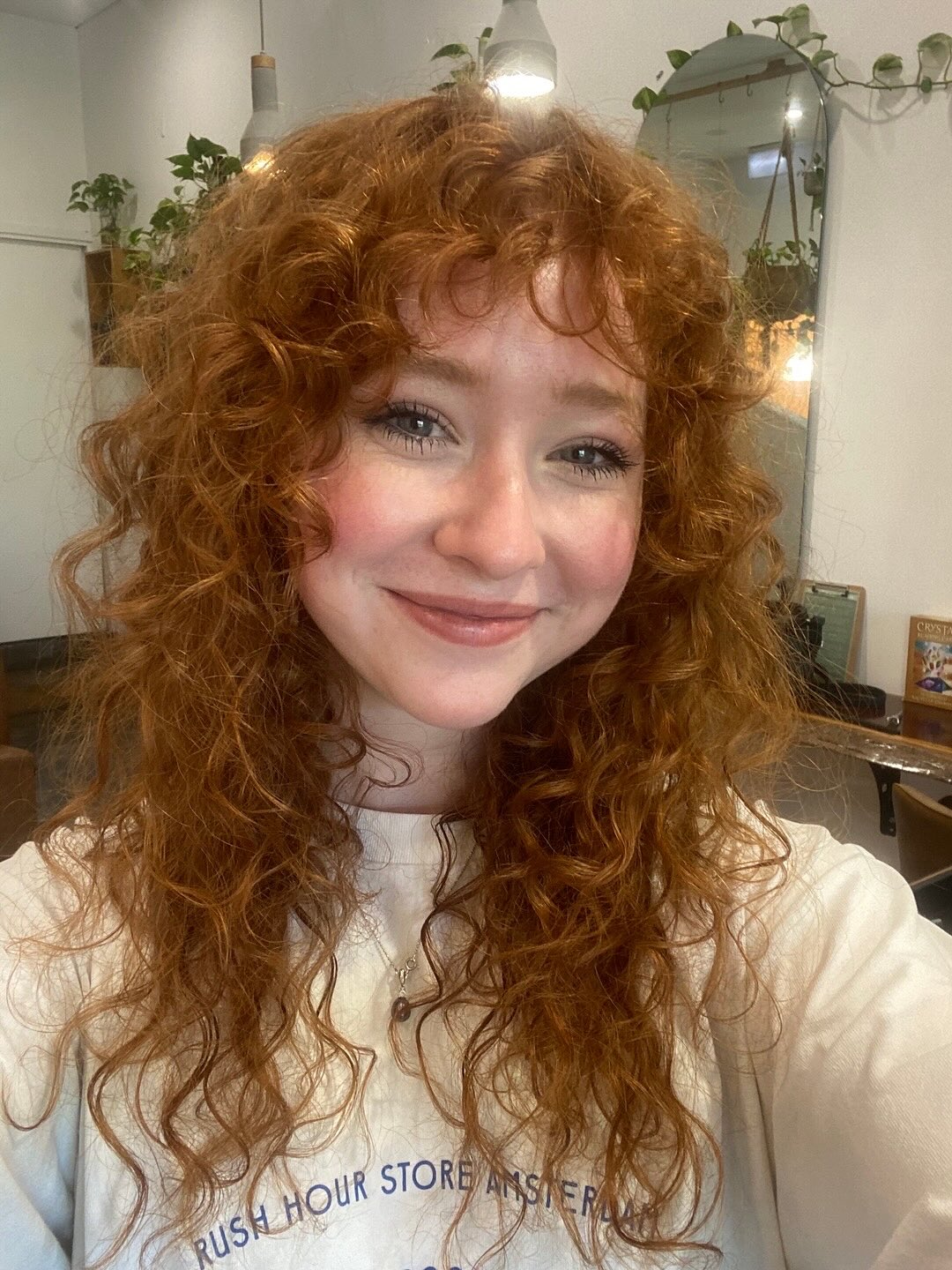 Radiant Copper Cascade with Natural Curls