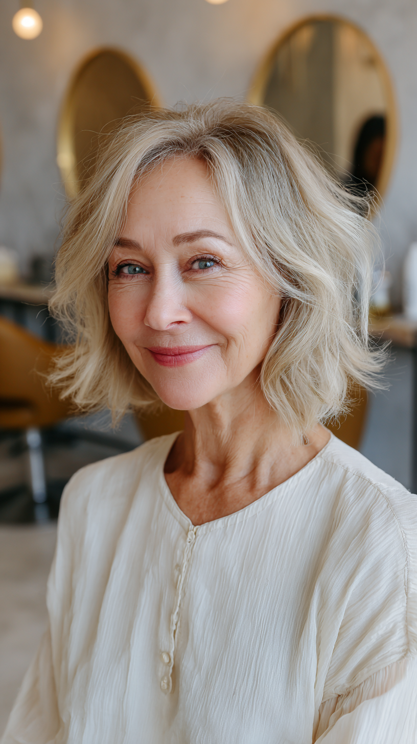 Radiant Tousled Bob with Soft Waves