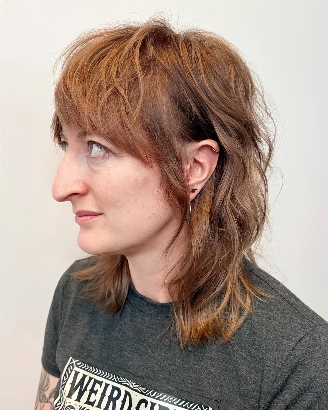 Textured Copper Bob with Graduated Layers