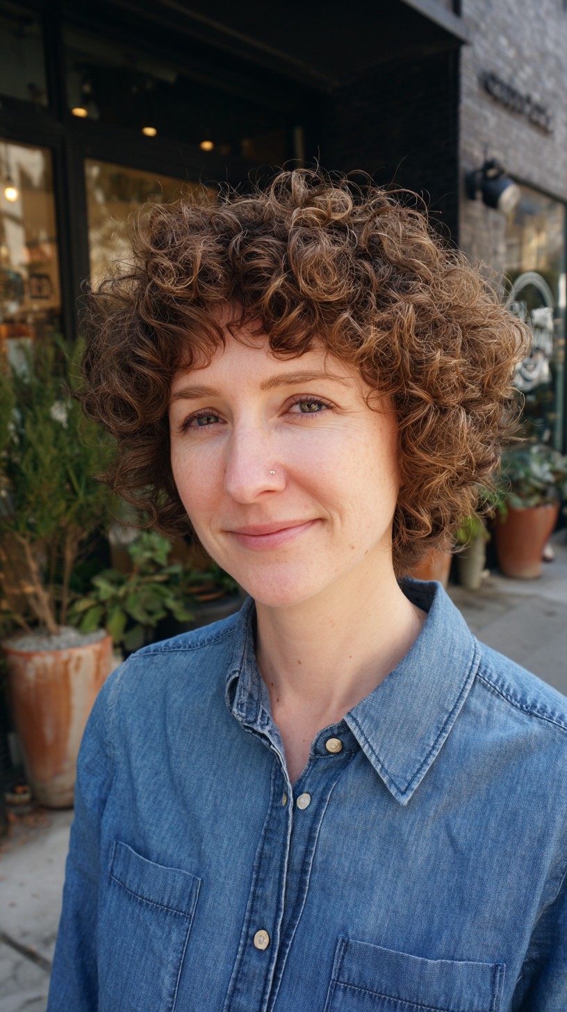 Textured Curly Shag with Natural Highlights