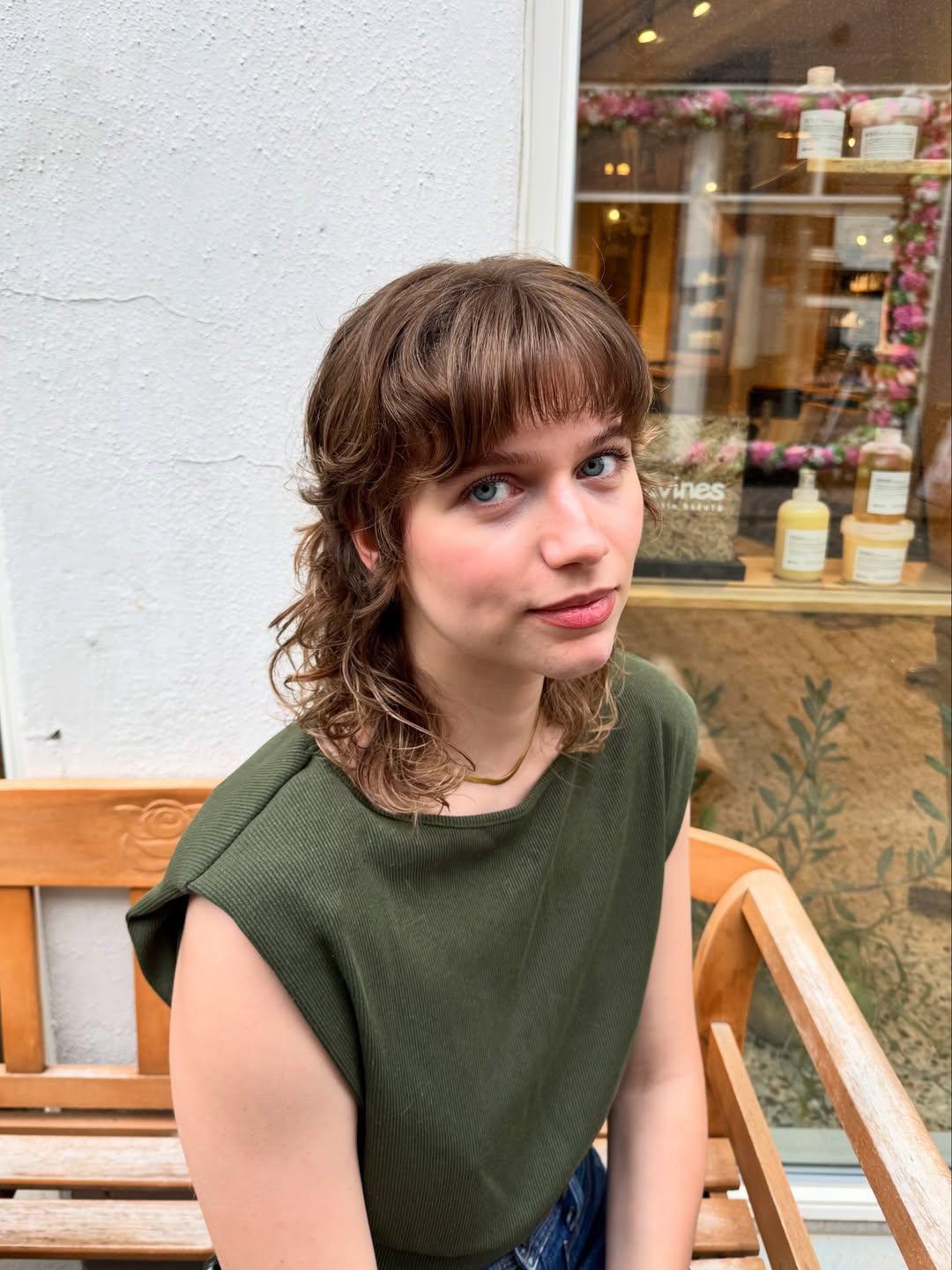 Tousled Brunette Shag with Curtain Bangs