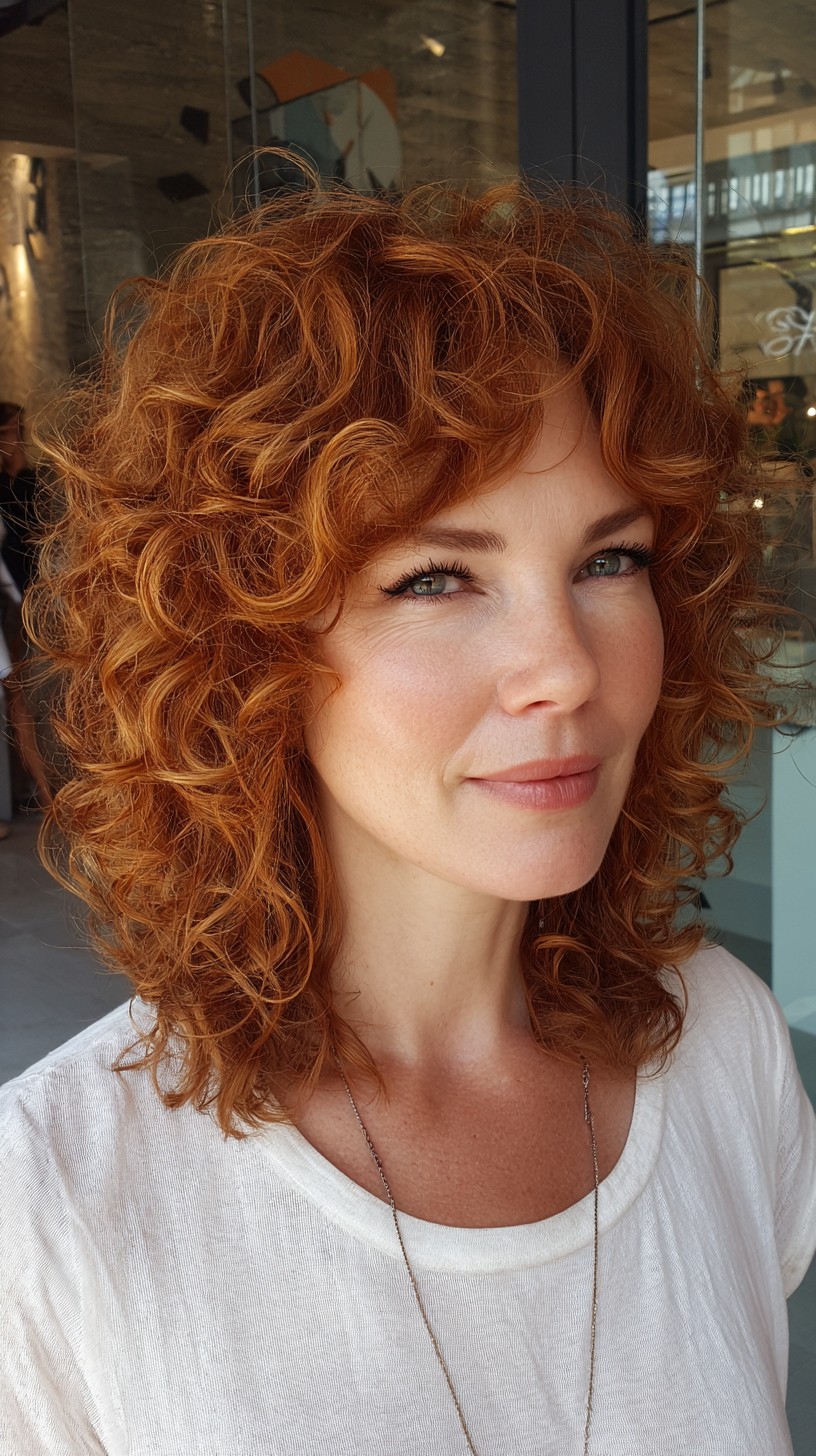 Vibrant Copper Cascading Curls