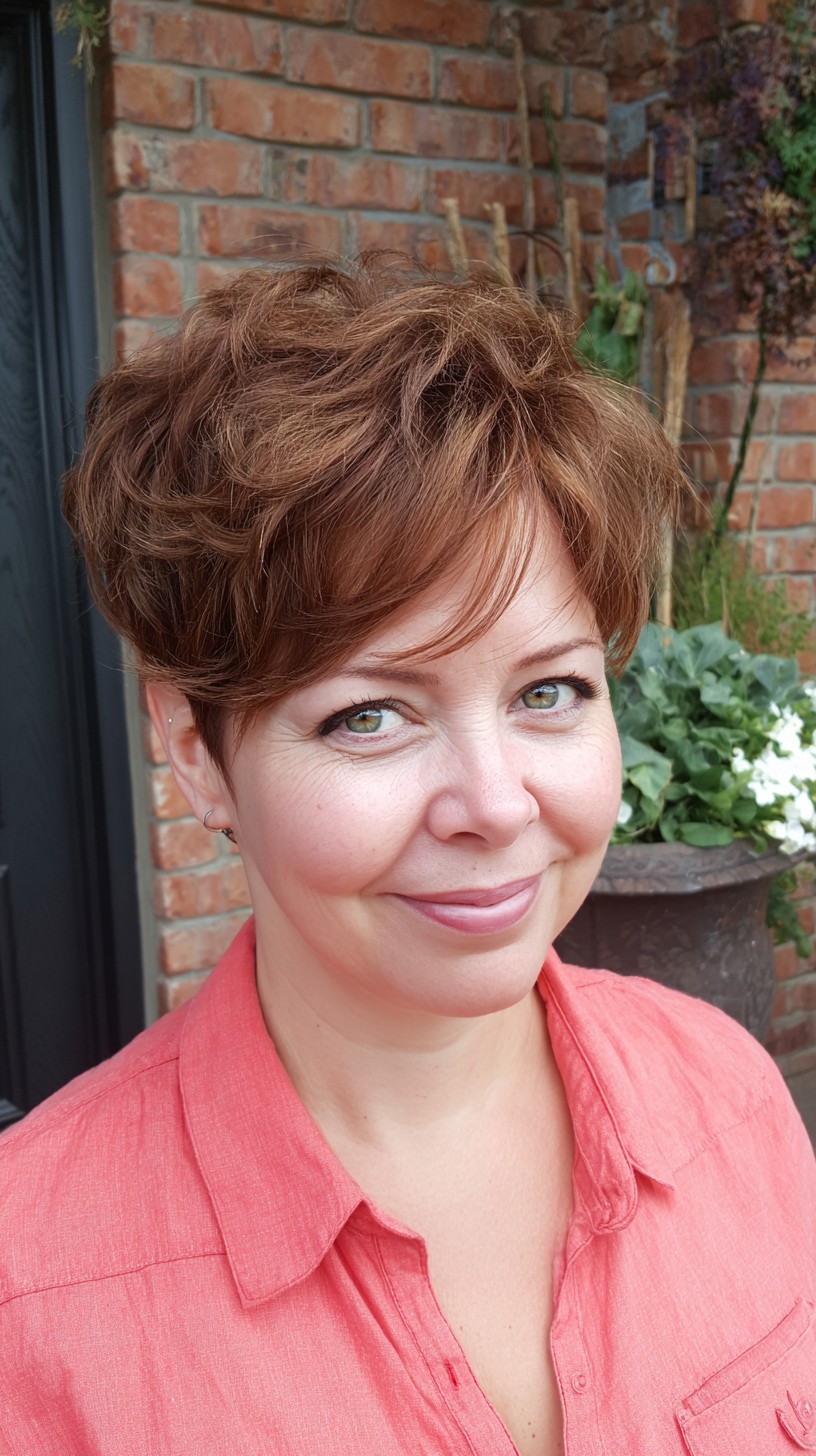 Bright Auburn Pixie Bob with Delicate Waves