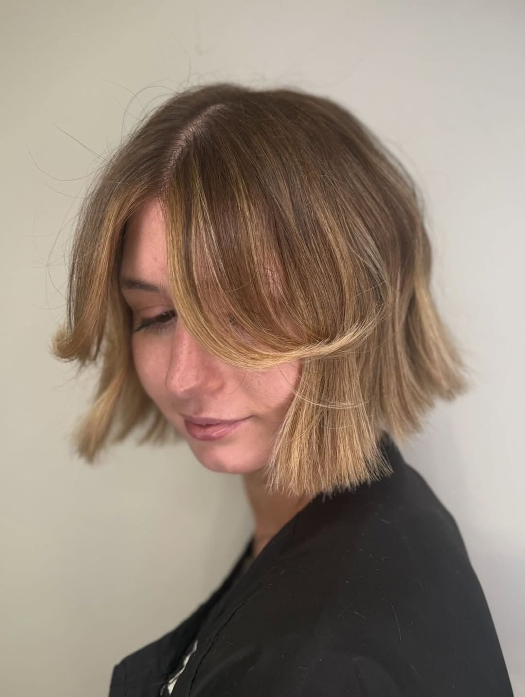 Caramel-Blonde A-Line Bob with Soft Undercut