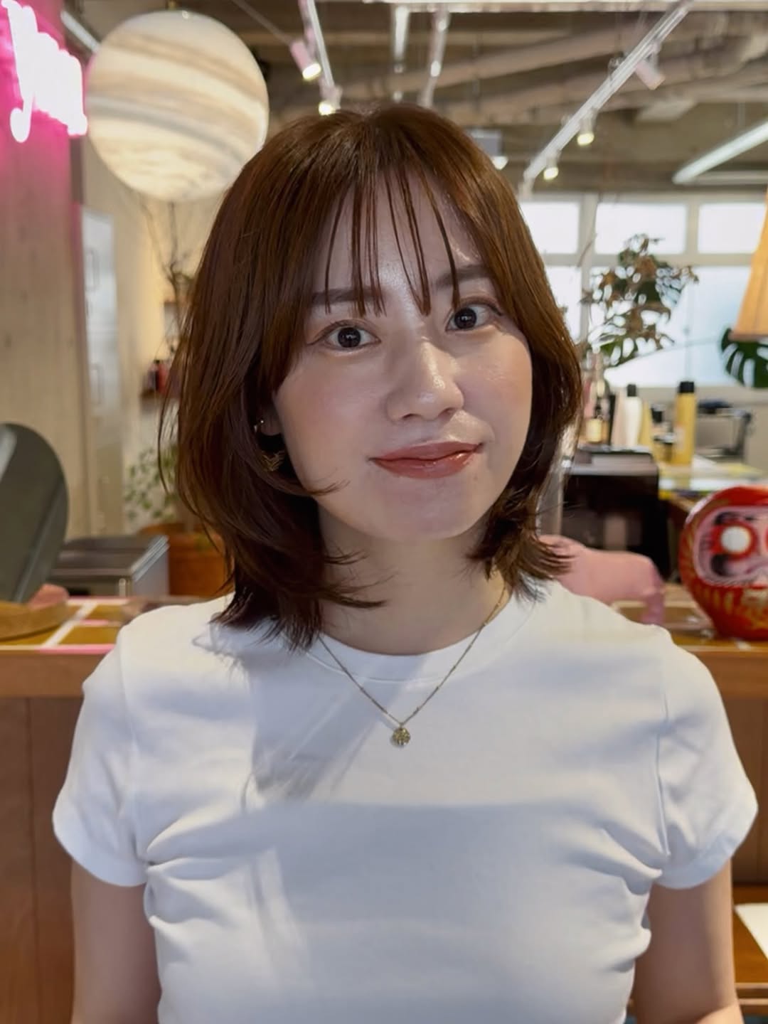 Casual Copper Textured Bob with Gentle Wisps