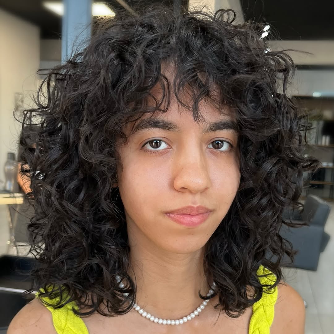 Casual Curly Bob with Natural Volume