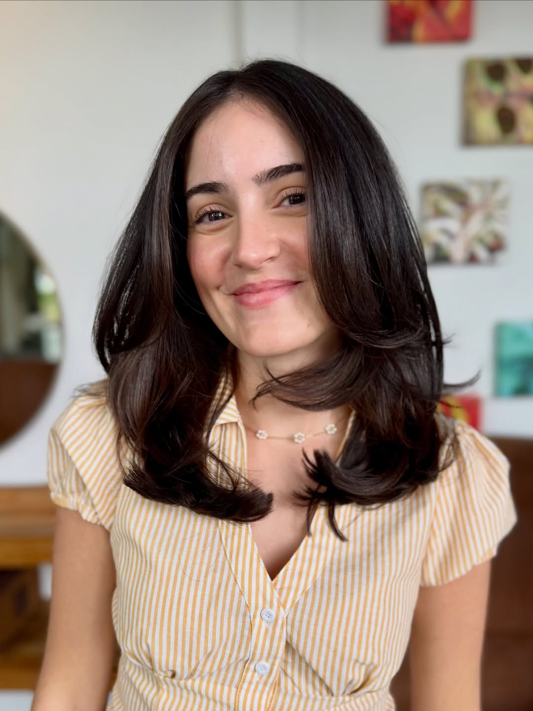 Charming Dark Tousled Bob with Curled Ends