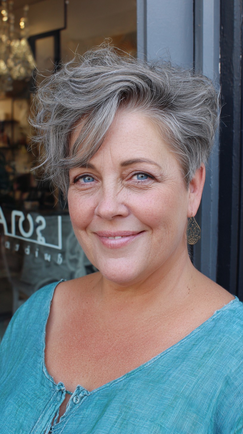 Chic Silver Waves with Soft Texturing