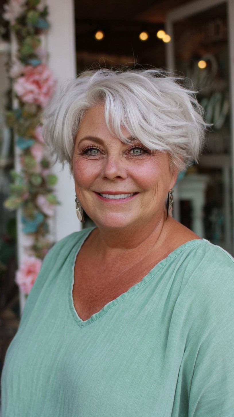 Effervescent Silver Waves with Flattering Texture