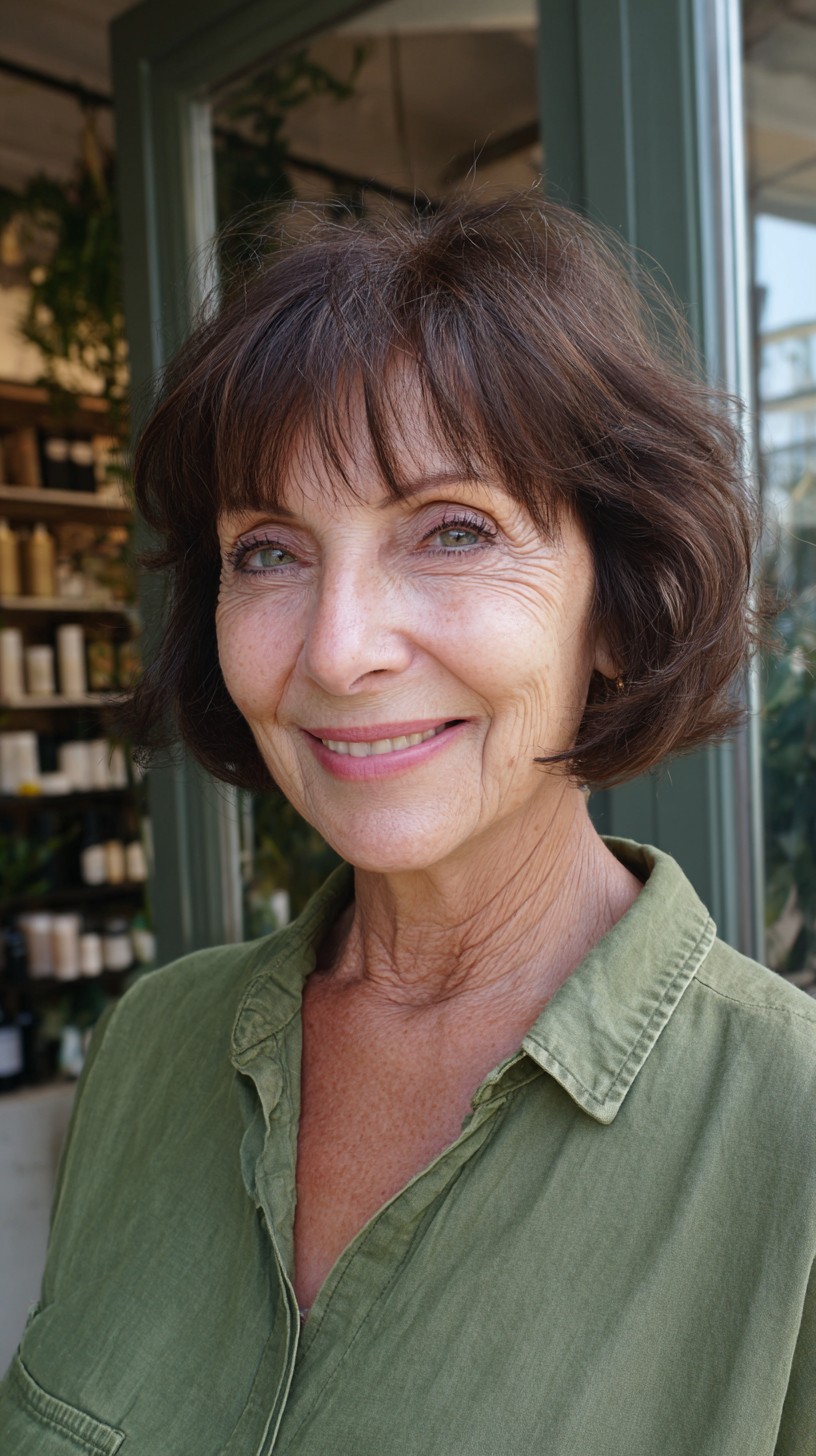 Effortless Textured French Bob for Mature Women