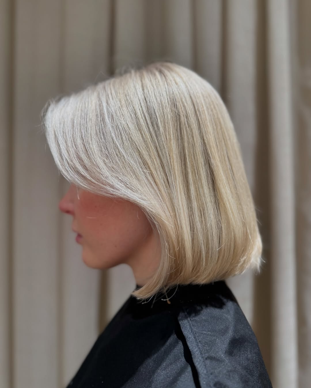 Platinum Blonde Precision-Cut Bob