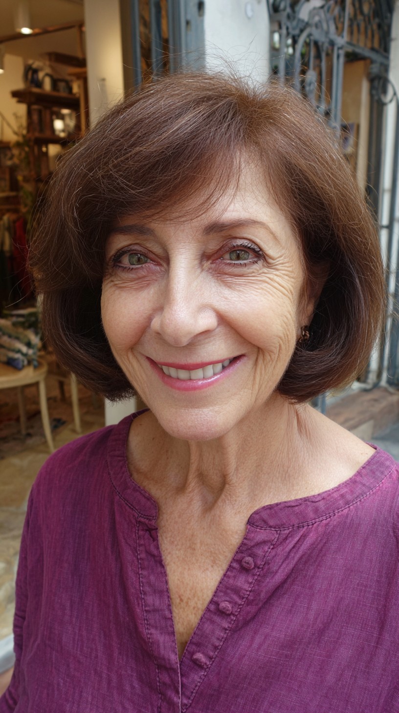 Rich Auburn Bob with Graceful Waves