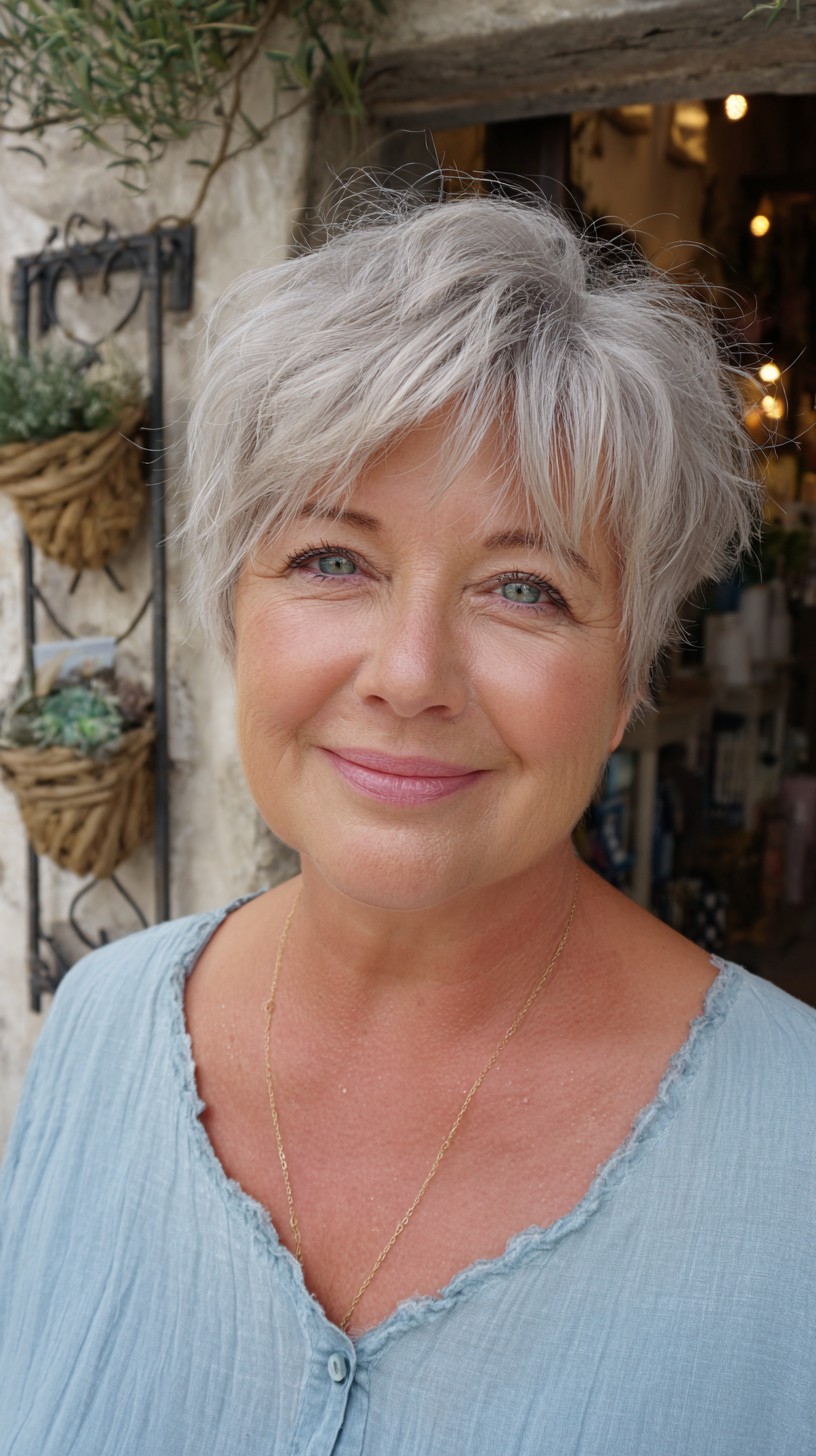 Silver Whisper Soft Layered Cut