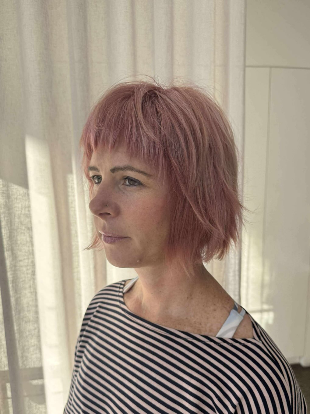 Soft Pink Pastel Bob with Lightweight Texture