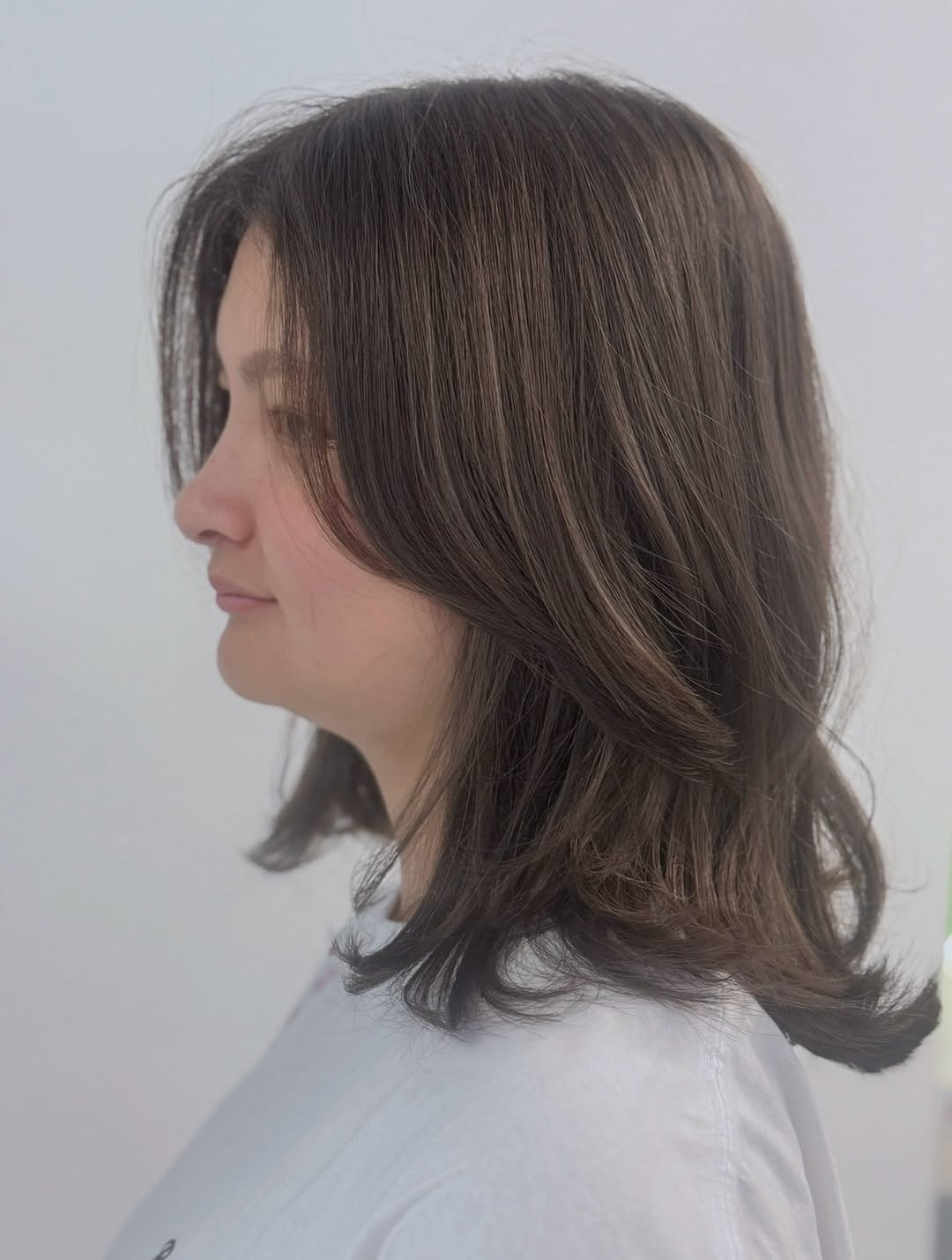 Softly Graduated Natural Brunette with Flipped Ends