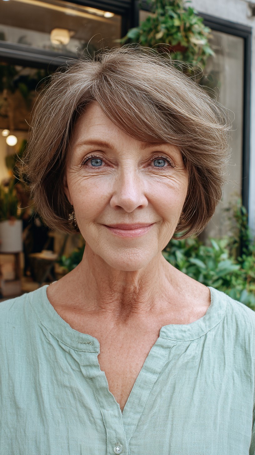 Softly Tapered Natural Gray Bob