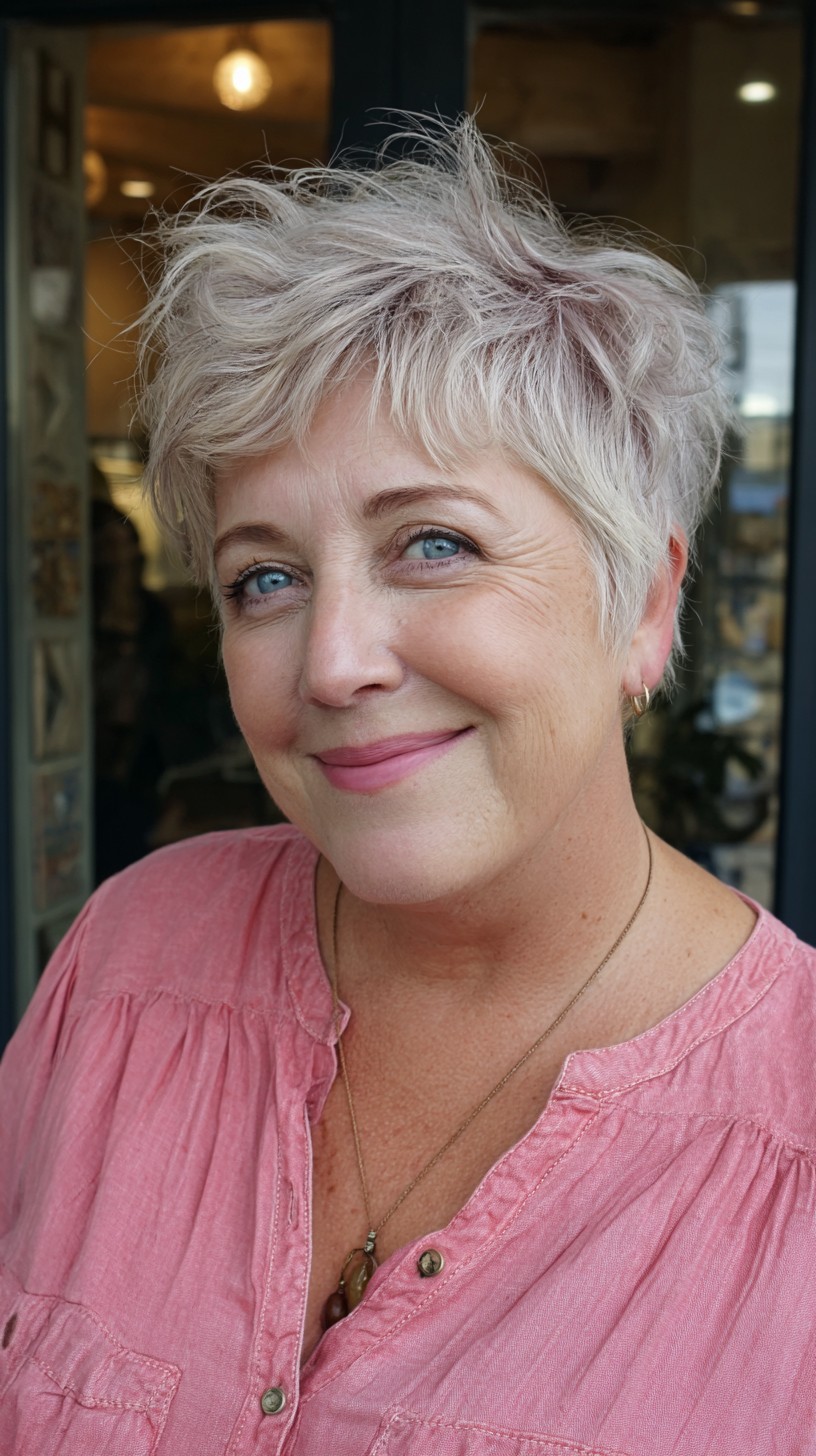 Textured Silver Pixie with Soft Contours
