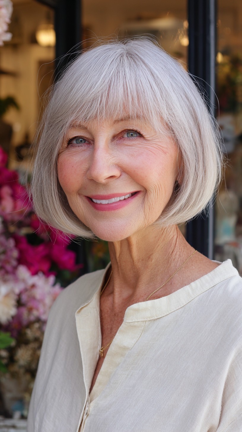 Timeless Silver Bob with Softly Rounded Edges