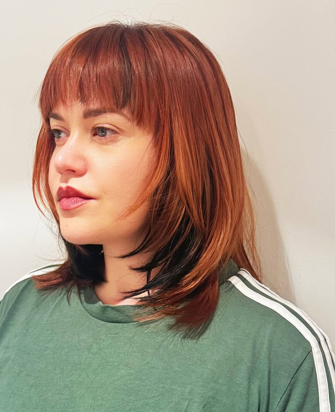 Trendy Copper-Toned Bob with Soft Undercut