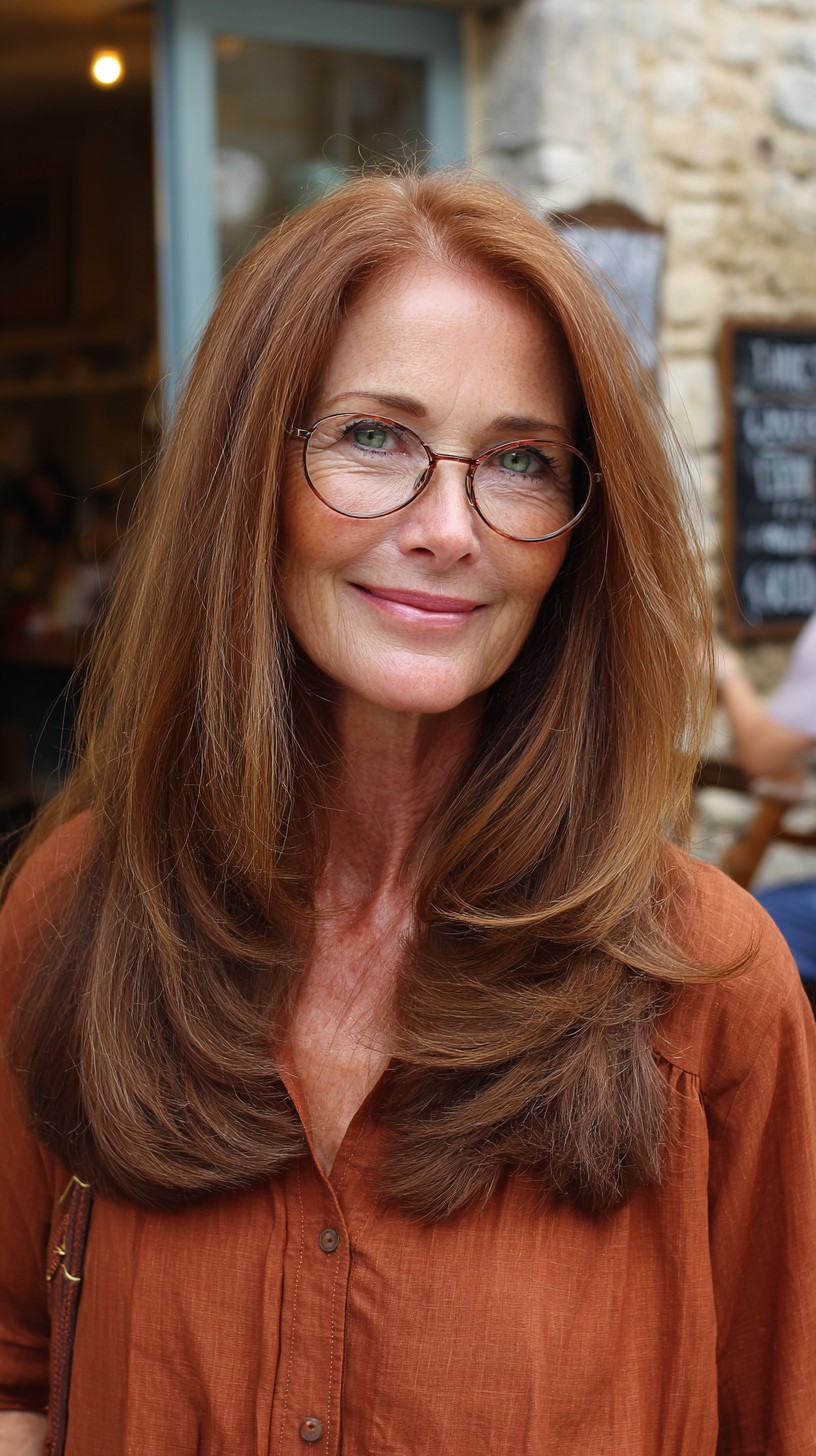 Chic Copper Layered Cut for Mature Women