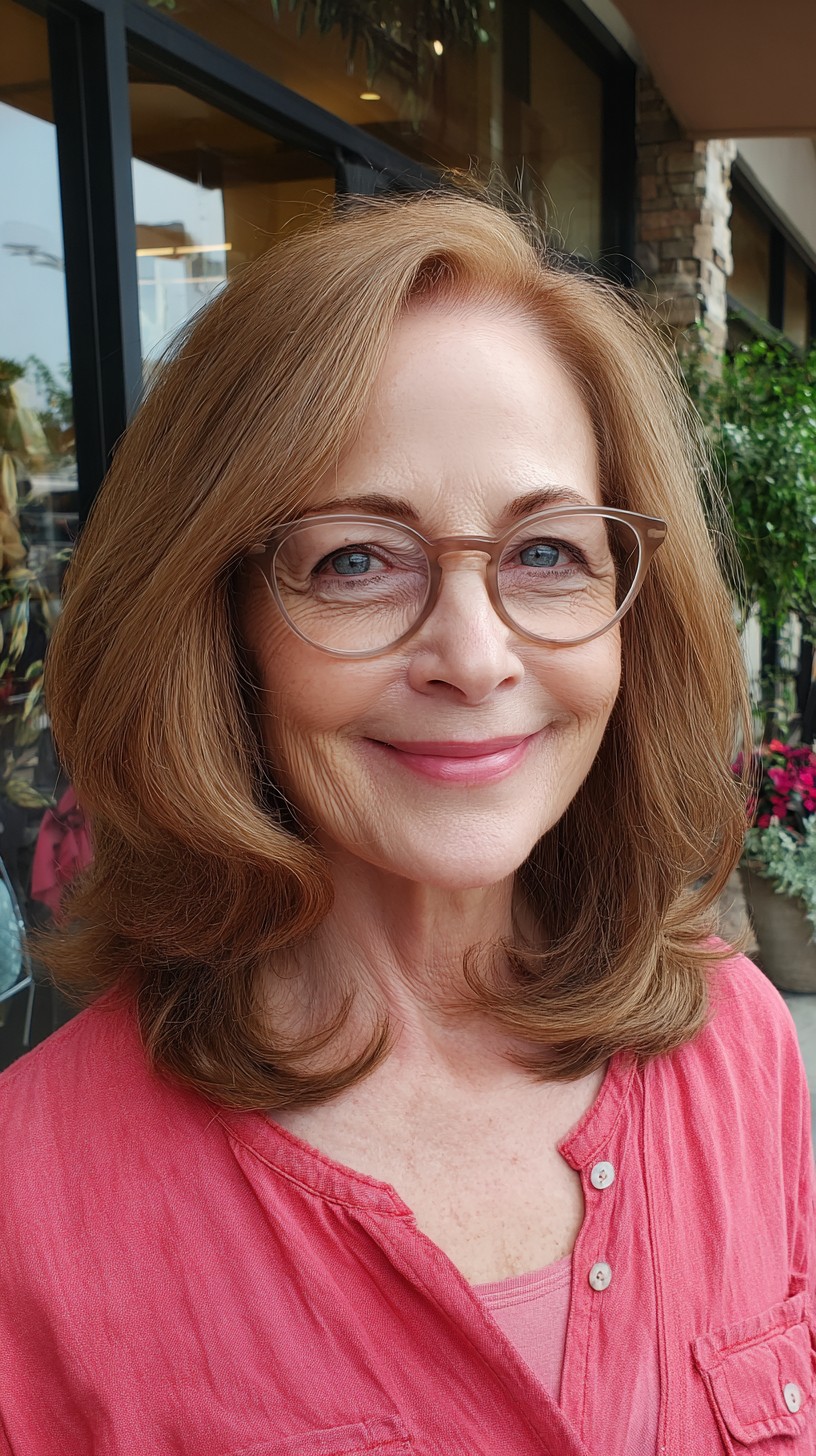 Classic Cinnamon Tousled Layers with Light Frames