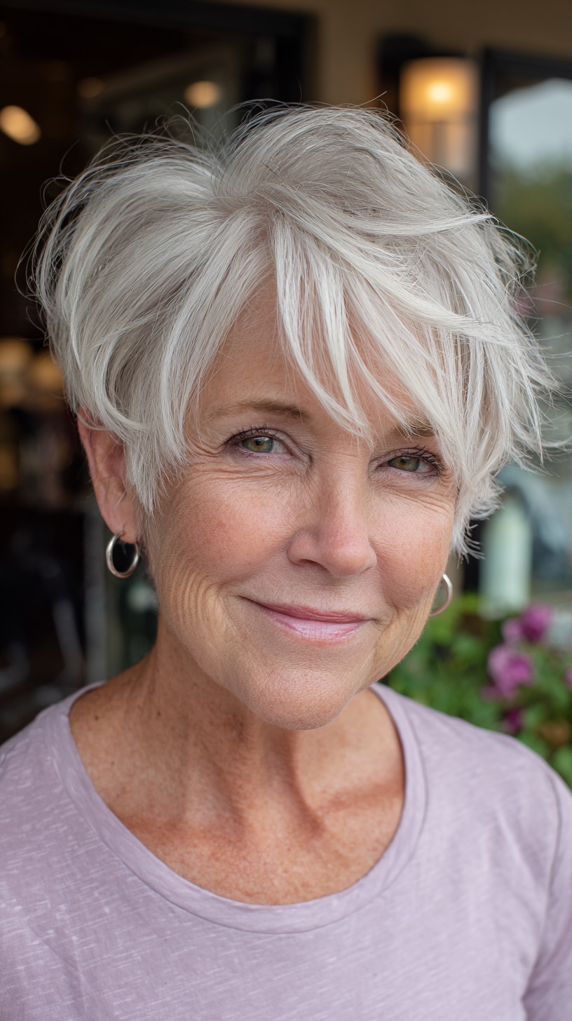 Classic Silver Feathered Pixie for a Graceful Look