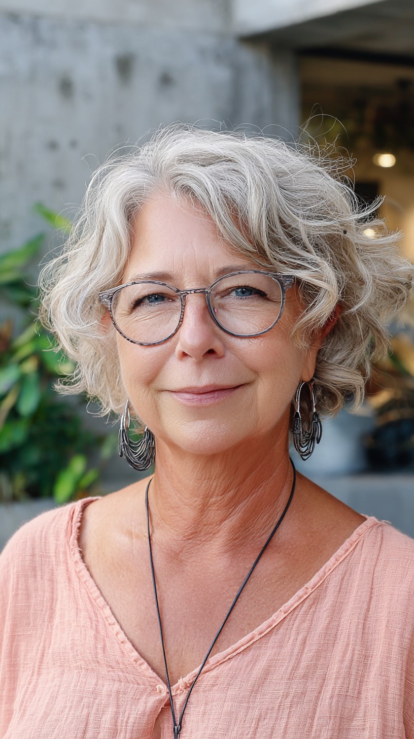 Effervescent Silver Tousled Curls