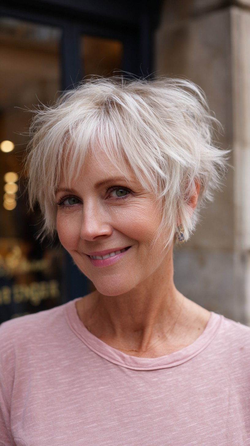 Effortlessly Edgy Textured Pixie for Over 60s