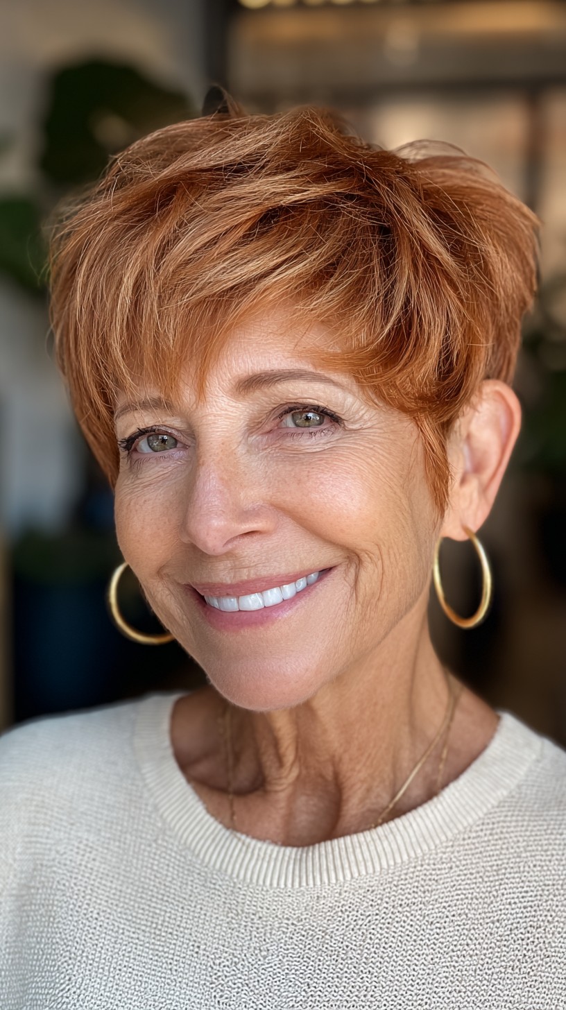 Enhanced Copper Pixie with Soft Volume Over 60
