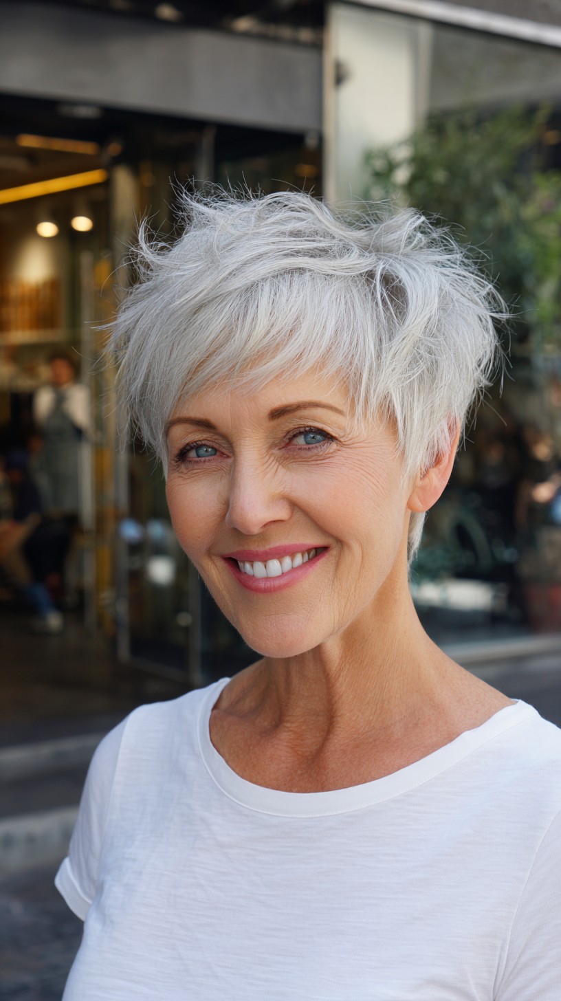Silver Windswept Voluminous Pixie for Over 60s