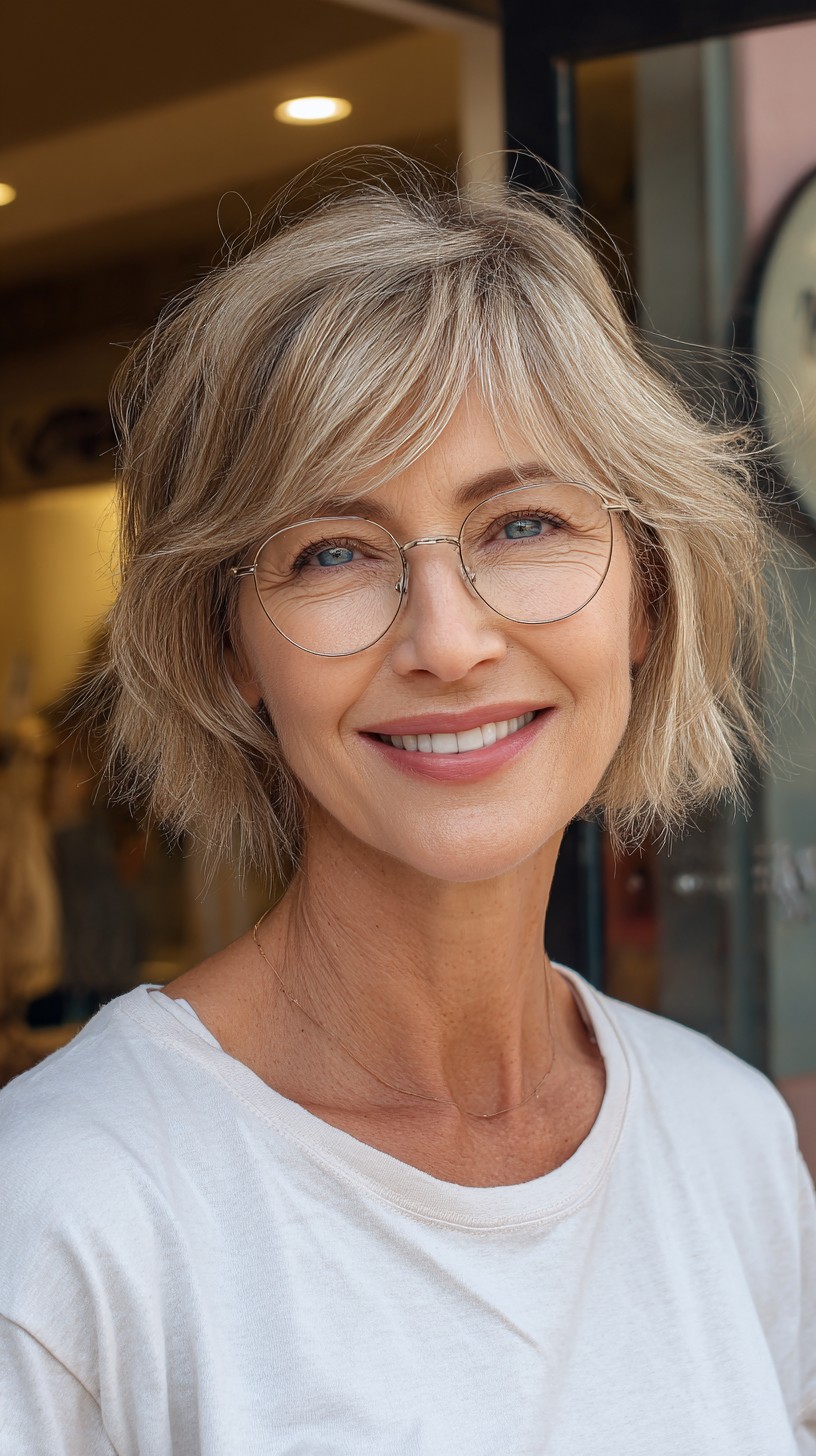 Sleek Ash Blonde Bob with Soft Textured Layers