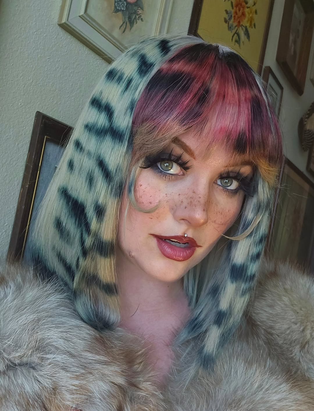 Bold Leopard Print with Magenta Accents Bob