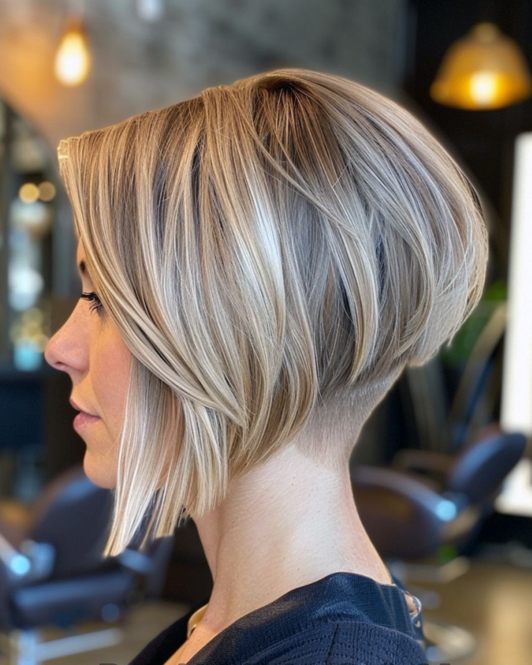 Chic Blonde Graduated Bob with Face-Framing Layers