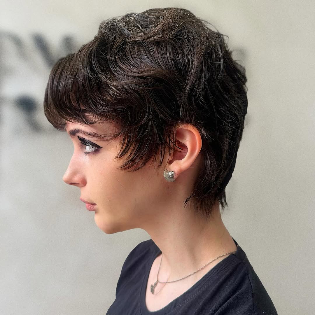 Chic Short Stacked Bob with Playful Bangs