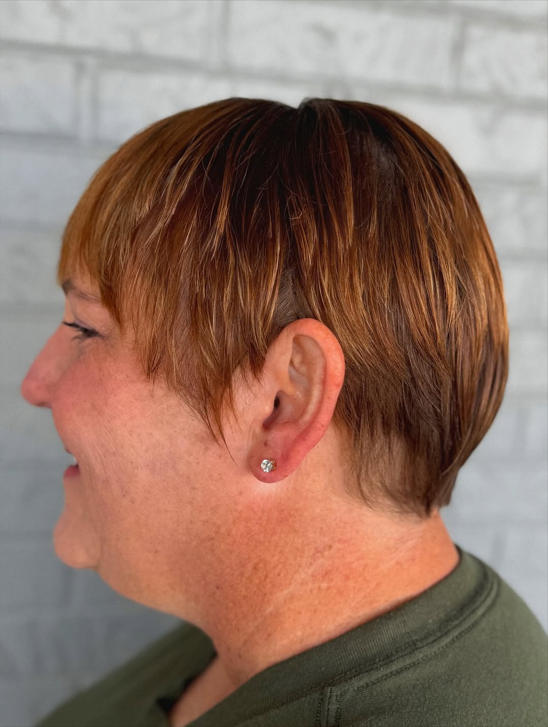 Copper-Toned Layered Crop with Textured Edges