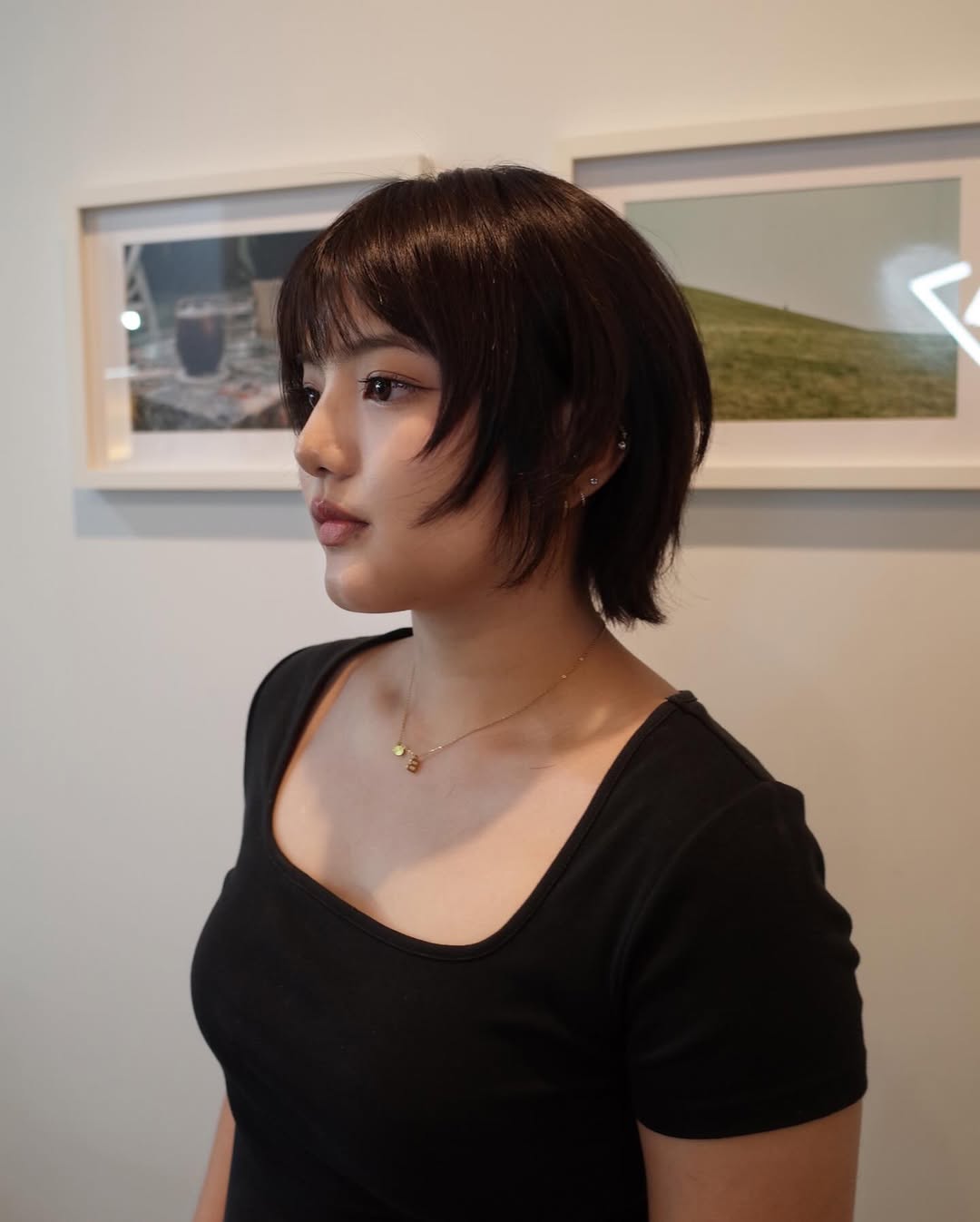 Effortless Brunette A-Line Bob with Subtle Layers