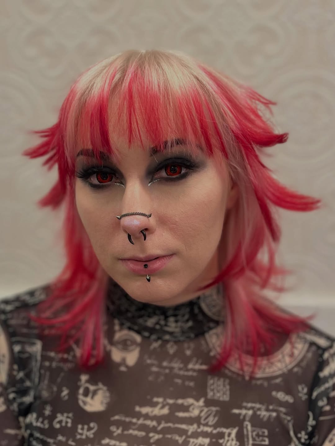 Fiery Red Textured Pixie with Subtle Undercut