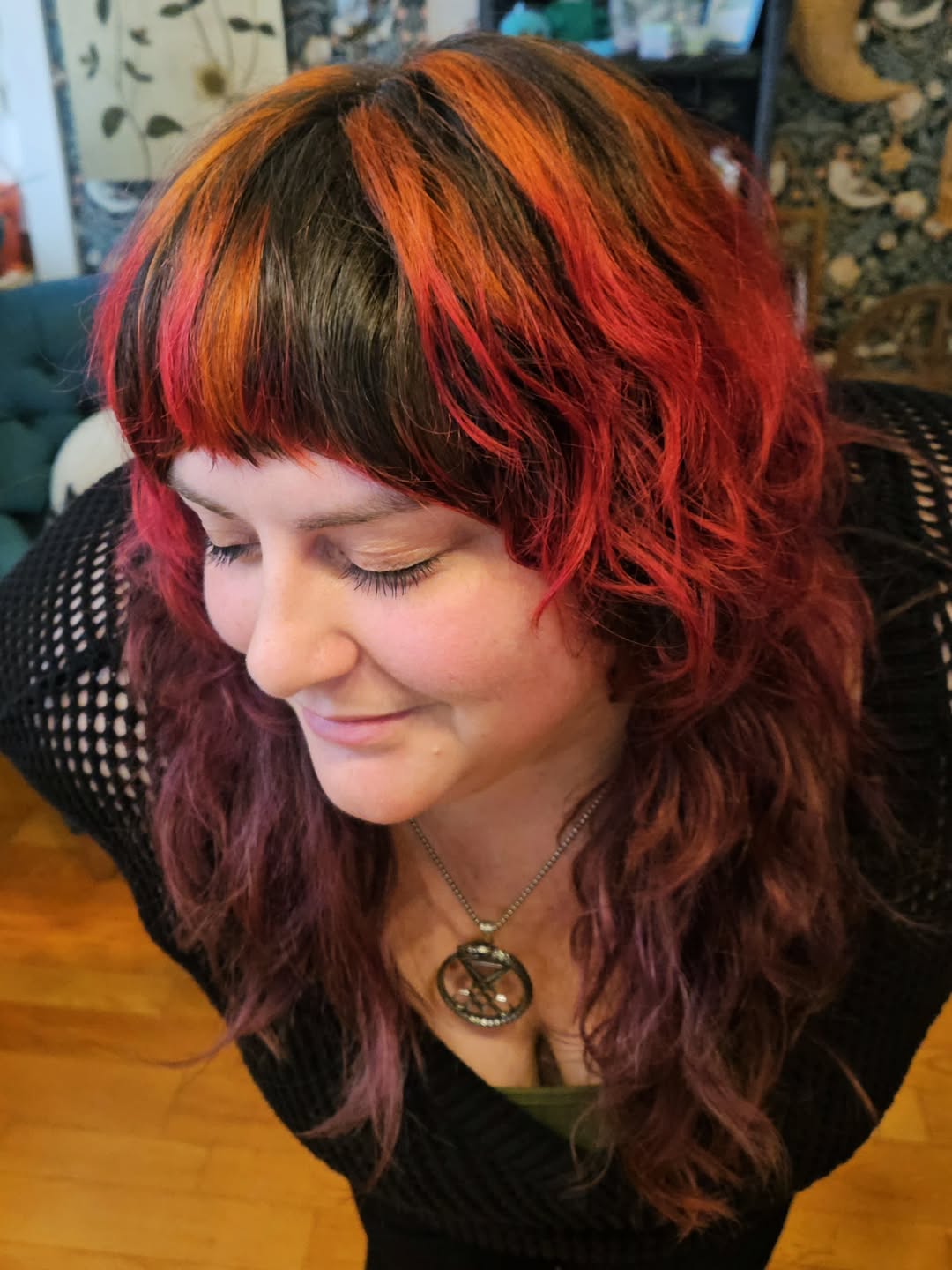 Flame-Kissed Crimson Waves with Black Undertones