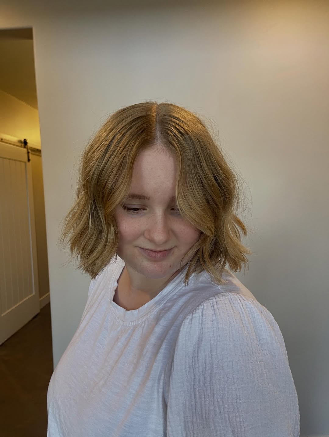 Golden-Blonde Bob with Soft Waves