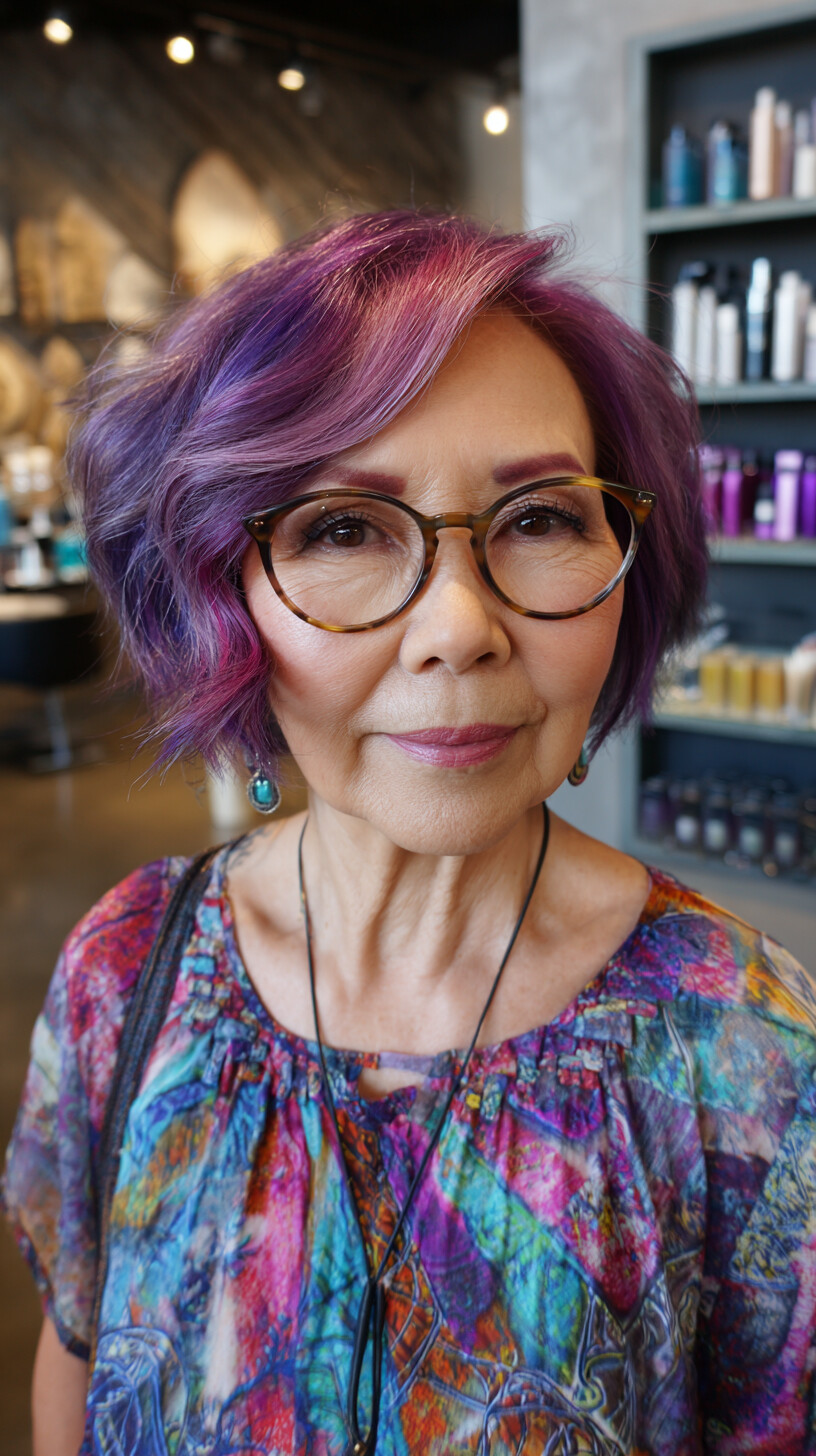 Lavender and Magenta Textured Pixie for Artistic Flair