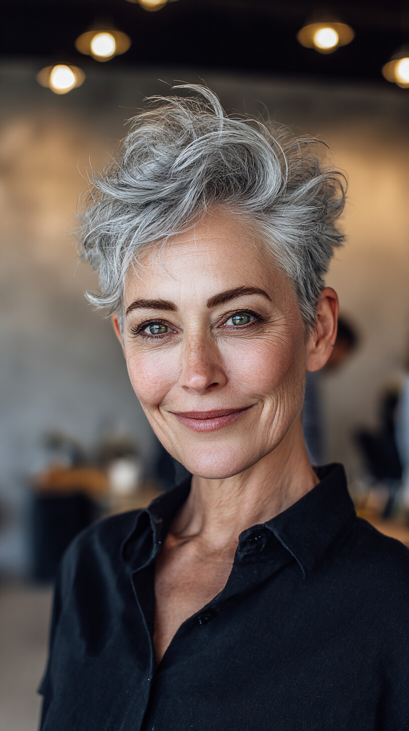 Platinum Textured Pixie with Dynamic Layers