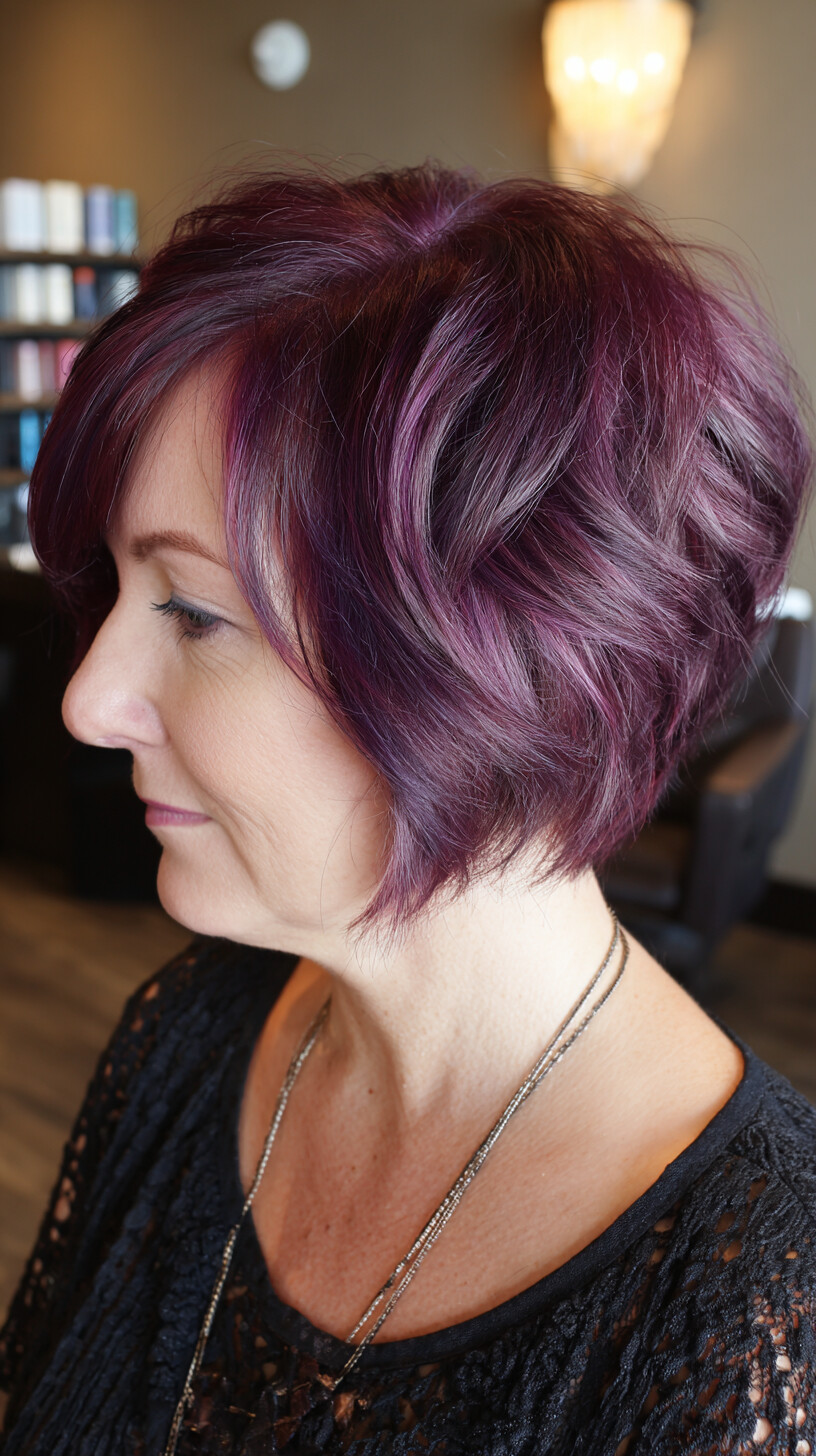 Plum-Infused Textured Tapered Crop