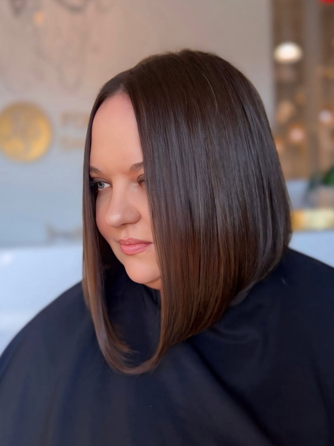 Polished Chestnut Angled Bob