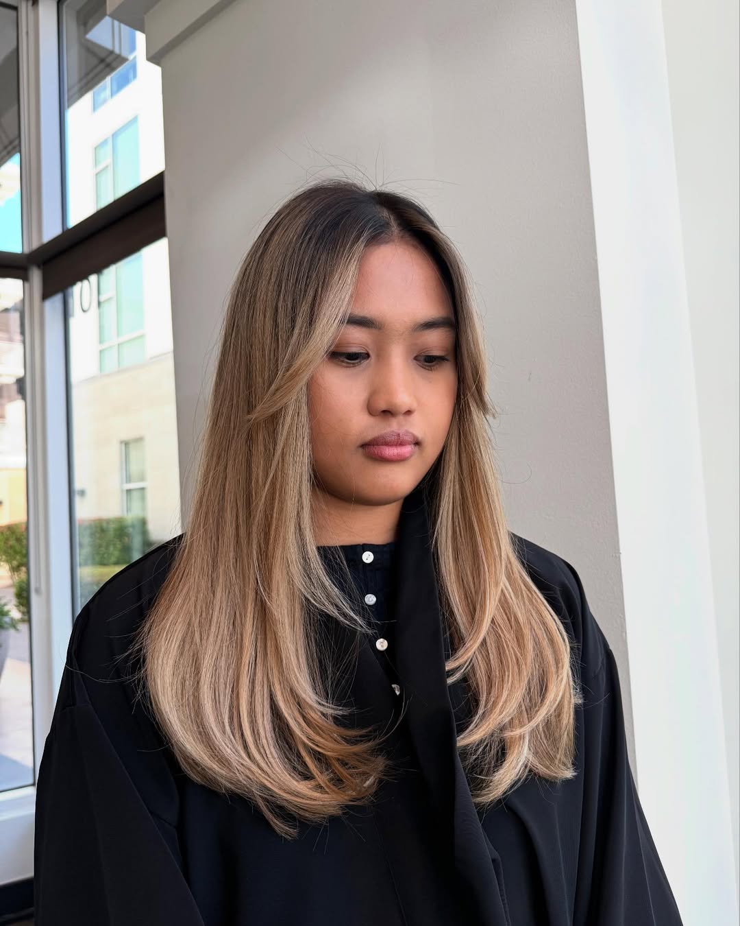 Soft Caramel Balayage with Gentle Waves