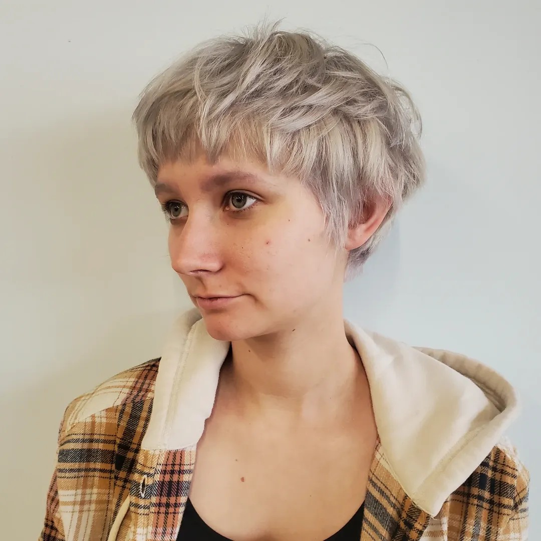 Soft Silver Pixie with Delicate Layers