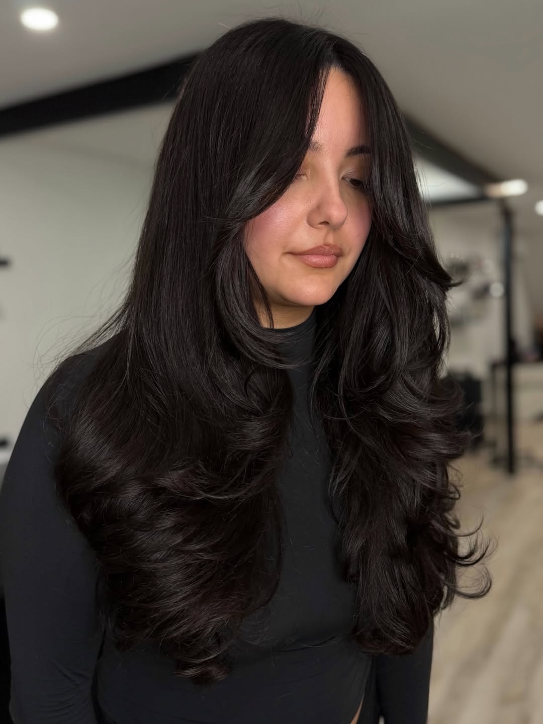 Sumptuous Dark Plum Tousled Layers