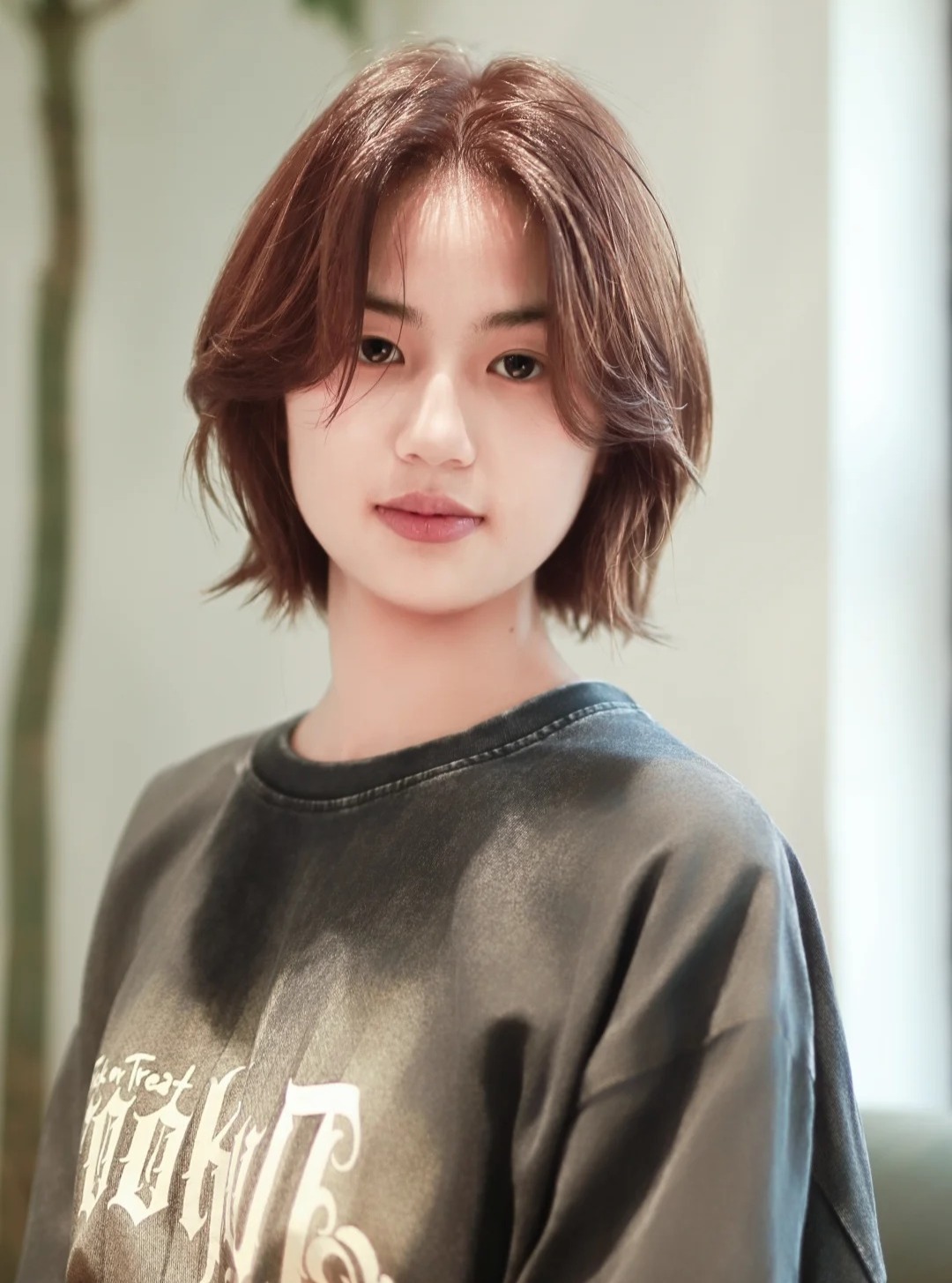 Trendy Chestnut Textured Bob with Contouring Layers
