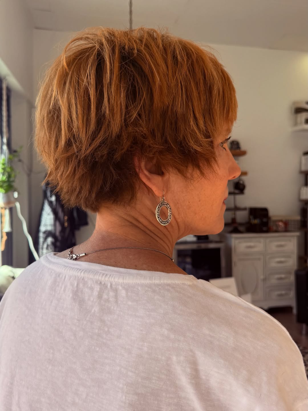 Warm Auburn Textured Layered Bob