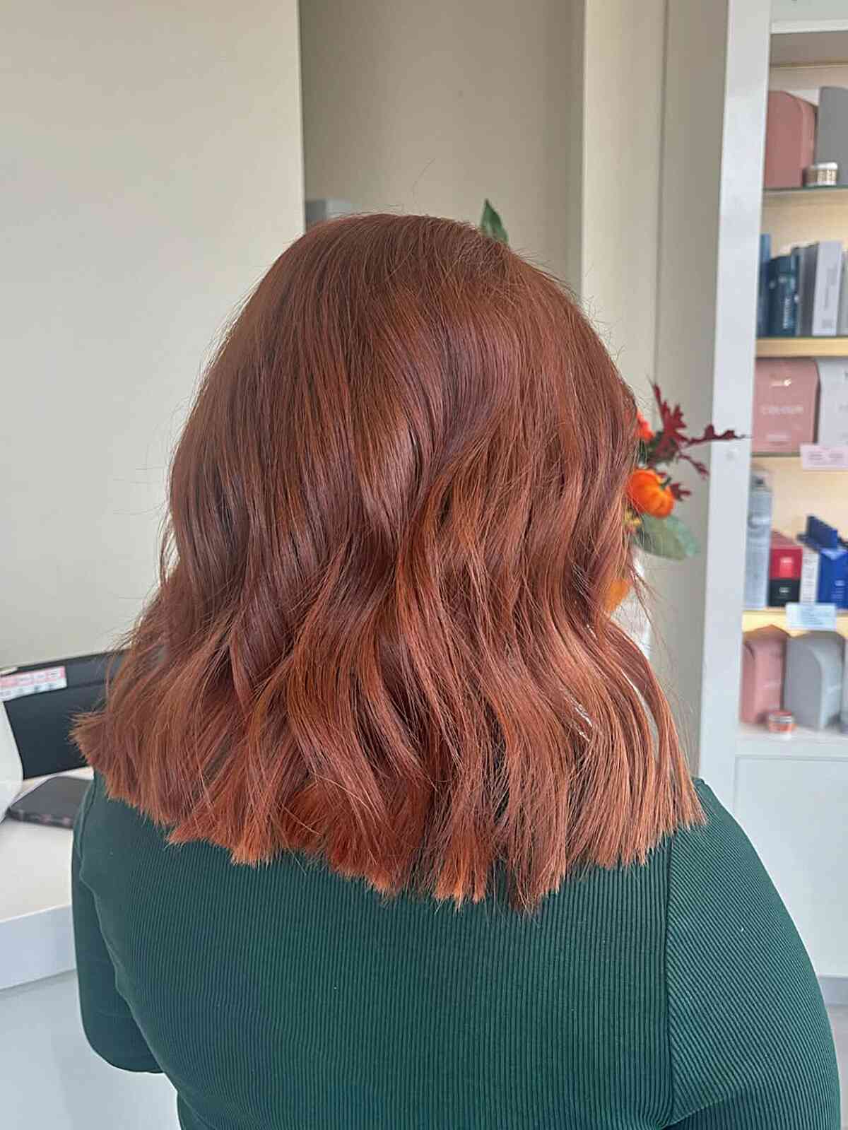 Warm Copper Medium Layered Bob