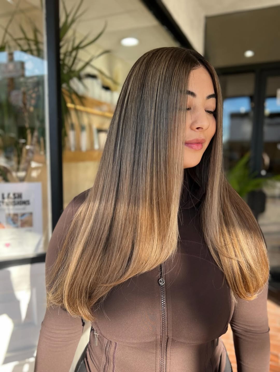 Pristine Mid-Length Bronde Sleekness with Natural Gradient